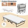 Giantex Folding Bed with Mattress and Top Pillow, Twin Size Portable Guest Beds w/Metal Frame, Storage Pocket, Space-Saving Rollaway Foldable Bed with Memory Foam Mattress for Adults, 75″ x 39″(Small Single)