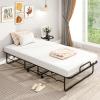 Giantex Folding Bed with Mattress for Adults, Twin Size Rollaway Beds for Guest, Space Saving Portable Foldable Bed w/Memory Foam Mattress & Metal Frame for Easy Storage, 75″x 38″(Twin)