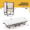 Giantex Folding Bed with Mattress for Adults, Twin Size Rollaway Beds for Guest, Space Saving Portable Foldable Bed w/Memory Foam Mattress & Metal Frame for Easy Storage, 75″x 38″(Small Single)