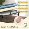 Giantex Folding Bed with Mattress for Adults, Twin Size Rollaway Beds for Guest, Space Saving Portable Foldable Bed w/Memory Foam Mattress & Metal Frame for Easy Storage, 75″x 38″(Twin)