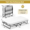 Giantex Folding Bed with Mattress for Adults, Twin Size Rollaway Beds for Guest, Space Saving Portable Foldable Bed w/Memory Foam Mattress & Metal Frame for Easy Storage, 75″x 38″(Twin)