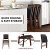 Giantex Folding Dining Chairs Set of 2, Foldable Wood Kitchen Chairs with Padded Seat, Solid Wood Frame, Max Load 400 Lbs, No Assembly Easy to Store Wooden Dining Chairs for Apartment, Small Space(Walnut-padded Back)