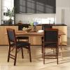 Giantex Folding Dining Chairs Set of 2, Foldable Wood Kitchen Chairs with Padded Seat, Solid Wood Frame, Max Load 400 Lbs, No Assembly Easy to Store Wooden Dining Chairs for Apartment, Small Space(Walnut-padded Back)