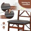 Giantex Folding Dining Chairs Set of 2, Foldable Wood Kitchen Chairs with Padded Seat, Solid Wood Frame, Max Load 400 Lbs, No Assembly Easy to Store Wooden Dining Chairs for Apartment, Small Space(Walnut-x Back)
