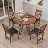 Giantex Folding Dining Chairs Set of 2, Foldable Wood Kitchen Chairs with Padded Seat, Solid Wood Frame, Max Load 400 Lbs, No Assembly Easy to Store Wooden Dining Chairs for Apartment, Small Space(Walnut-slat Back)