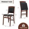 Giantex Folding Dining Chairs Set of 2, Foldable Wood Kitchen Chairs with Padded Seat, Solid Wood Frame, Max Load 400 Lbs, No Assembly Easy to Store Wooden Dining Chairs for Apartment, Small Space(Walnut-padded Back)