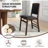 Giantex Folding Dining Chairs Set of 2, Foldable Wood Kitchen Chairs with Padded Seat, Solid Wood Frame, Max Load 400 Lbs, No Assembly Easy to Store Wooden Dining Chairs for Apartment, Small Space(Walnut-padded Back)