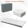 Giantex Folding Mattress, 4 Inch Gel-Infused Tri-fold Mattresses with Bamboo Cover & Carry Bag, CertiPUR-US Certified, Foldable Cooling Mattress Topper for Guest Room Dorm RV Camp Floor, Twin XL(Brown)