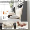 Giantex Full Size Bed Frame with Storage, Modern Platform Bed with Upholstered Headboard & Storage Footboard, Wood Full Bed with Wood Slat Support, No Box Spring Needed, Grey & Beige