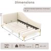 Giantex Full Size Upholstered Daybed, Rivet-Tufted Platform Bed with Headboard, Metal Legs & Wood Slats, L-Shaped Corner Sofa Bed for Living Room & Guest Room, No Box Spring Needed, Grey(Beige)
