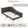 Giantex Full Size Upholstered Daybed, Rivet-Tufted Platform Bed with Headboard, Metal Legs & Wood Slats, L-Shaped Corner Sofa Bed for Living Room & Guest Room, No Box Spring Needed, Grey(Grey)