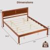 Giantex Full Size Wood Platform Bed with Headboard, Mid Century Solid Wood Full Bed with Slat Support, Double Bed Frame with 16″ Under Bed Storage, No Box Spring Needed, Easy Assembly, Walnut(Queen)