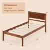 Giantex Full Size Wood Platform Bed with Headboard, Mid Century Solid Wood Full Bed with Slat Support, Double Bed Frame with 16″ Under Bed Storage, No Box Spring Needed, Easy Assembly, Walnut(Twin)