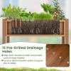 Giantex HIPS Raised Garden Bed, Elevated Planter Box w/Legs, Storage Shelf, Drainage Holes, Weather-Proof Standing Raised Beds for Backyard Porch Flower Herb (Coffee, 44″ x 18″ x 29″)(Coffee)