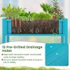 Giantex HIPS Raised Garden Bed, Elevated Planter Box w/Legs, Storage Shelf, Drainage Holes, Weather-Proof Standing Raised Beds for Backyard Porch Flower Herb (Coffee, 44″ x 18″ x 29″)(Blue)
