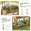 Giantex HIPS Raised Garden Bed, Elevated Planter Box w/Legs, Storage Shelf, Drainage Holes, Weather-Proof Standing Raised Beds for Backyard Porch Flower Herb (Coffee, 44″ x 18″ x 29″)(Coffee)