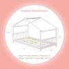Giantex House Bed Twin, Solid Wood Kids House Bed with Roof, Headboard and Footboard, Low Floor Twin Bed Frame for Toddlers Teens Girls Boys, No Box Spring Needed, White(White)