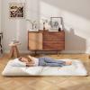 Giantex Japanese Floor Mattress, 4 Inch Futon Mattress w/Washable Cover & Storage Bag, Foldable Roll up Mattress Tatami Mat, Portable Sleeping Pad for Camping, Dormitory, Queen(Beige)