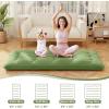Giantex Japanese Floor Mattress, 4 Inch Futon Mattress w/Washable Cover & Storage Bag, Foldable Roll up Mattress Tatami Mat, Portable Sleeping Pad for Camping, Dormitory, Queen(Green)