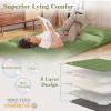 Giantex Japanese Floor Mattress, 4 Inch Futon Mattress w/Washable Cover & Storage Bag, Foldable Roll up Mattress Tatami Mat, Portable Sleeping Pad for Camping, Dormitory, Queen(Green)