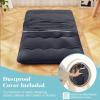 Giantex Japanese Floor Mattress, 4 Inch Futon Mattress w/Washable Cover & Storage Bag, Foldable Roll up Mattress Tatami Mat, Portable Sleeping Pad for Camping, Dormitory, Queen(Black)