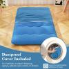Giantex Japanese Floor Mattress, 4 Inch Futon Mattress w/Washable Cover & Storage Bag, Foldable Roll up Mattress Tatami Mat, Portable Sleeping Pad for Camping, Dormitory, Queen(Navy)