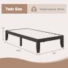 Giantex King Wood Platform Bed Frame, 14 Inch Solid Rubber Wood Mattress Foundation, Heavy Duty Wooden Slats Support, No Box Spring Needed, Easy Assembly, Natural(Espresso)