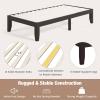 Giantex King Wood Platform Bed Frame, 14 Inch Solid Rubber Wood Mattress Foundation, Heavy Duty Wooden Slats Support, No Box Spring Needed, Easy Assembly, Natural(Espresso)