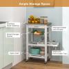 Giantex Kitchen Island Cart, Rolling Kitchen Storage Cart with Stainless Steel Tabletop, Drawer, Basket and Shelf, Utility Service Cart on Wheels for Restaurant Hotel