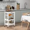 Giantex Kitchen Island Cart, Rolling Kitchen Storage Cart with Stainless Steel Tabletop, Drawer, Basket and Shelf, Utility Service Cart on Wheels for Restaurant Hotel