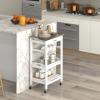 Giantex Kitchen Island Cart, Rolling Kitchen Storage Cart with Stainless Steel Tabletop, Drawer, Basket and Shelf, Utility Service Cart on Wheels for Restaurant Hotel