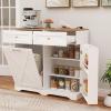 Giantex Kitchen Island with Tilt Out Trash Can Cabinet 10 Gallon, Power Outlet, 2 Drawers, Adjustable Shelves, Hidden Storage Garbage Bin Cabinet for Dining Room Laundry Room (Black+Walnut)(White+walnut)