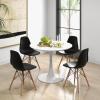 Giantex Kitchen Table Chairs Set of 4 – Dinette Table Set with 32” Round Table and Dining Chairs, Modern Breakfast Nook Table Set for Small Spaces, Apartments, 5-Piece Dining Table Set (Black)(Black+white)