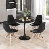 Giantex Kitchen Table Chairs Set of 4 – Dinette Table Set with 32” Round Table and Dining Chairs, Modern Breakfast Nook Table Set for Small Spaces, Apartments, 5-Piece Dining Table Set (Black)(Black)