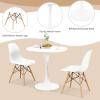 Giantex Kitchen Table Chairs Set of 4 – Dinette Table Set with 32” Round Table and Dining Chairs, Modern Breakfast Nook Table Set for Small Spaces, Apartments, 5-Piece Dining Table Set (Black)(White)