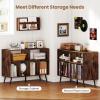 Giantex Large Record Player Stand with Charging Station, Turntable Stand Holds Up to 450 Albums, Record Player Table with Raised Leg, Vinyl Record Storage for Living Room (White)(Rustic Brown)