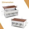 Giantex Lift Top Coffee Table – Rectangular Wooden Table w/Hidden Compartment & Open Storage Shelves, Multifunctional Modern Flip Top Center Table for Living Room, Reception Room, Office (Natural)(White)