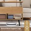 Giantex Lift Top Coffee Table, Modern Cocktail Table w/Hidden Compartment & 2 Open Shelves, Flip Top Center Table, Wooden Pull up Coffee Table for Living Room, Reception Room, Office (Black)(Natural)