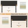 Giantex Linen Upholstered Headboard, Adjustable Width Button Tufted Headboard Only with Solid Wood Legs, Attach Frame, Modern Headboards for Queen Full Size Bed, Beige(Gray)