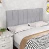 Giantex Linen Upholstered Headboard, Adjustable Width Button Tufted Headboard Only with Solid Wood Legs, Attach Frame, Modern Headboards for Queen Full Size Bed, Beige(Gray)