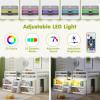 Giantex Low Loft Bed with LED Lights, Wooden Twin Loft Bed with Stairs & Safety Guardrail, Loft Bed Twin Size with Storage Bookcase and Under-Bed Play Space, Loft Bed for Kids (Natural)(White)
