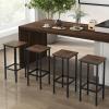 Giantex Metal Bar Stools Set of 4, 26″ Backless Barstools with Metal Legs & Footrest, Breakfast Bar Dining Chairs, Industrial Counter Height Stools for Kitchen Island, Home Bar, Dining Room (Grey)(Rustic Brown)