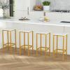 Giantex Metal Bar Stools Set of 4, 26″ Backless Barstools with Metal Legs & Footrest, Breakfast Bar Dining Chairs, Industrial Counter Height Stools for Kitchen Island, Home Bar, Dining Room (Grey)(White & Gold)