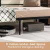 Giantex Metal Twin Daybed Frame, Day Bed with Metal Slat Support & 3-Sided Guardrails, 2-in-1 Space-Saving Sofa Bed for Living Room Guest Room, No Box Spring Needed, Black(Twin)