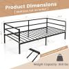 Giantex Metal Twin Daybed Frame, Day Bed with Metal Slat Support & 3-Sided Guardrails, 2-in-1 Space-Saving Sofa Bed for Living Room Guest Room, No Box Spring Needed, Black(Twin)
