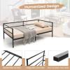 Giantex Metal Twin Daybed Frame, Day Bed with Metal Slat Support & 3-Sided Guardrails, 2-in-1 Space-Saving Sofa Bed for Living Room Guest Room, No Box Spring Needed, Black(Twin)