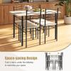Giantex Modern 5 Piece Dining Table Set for 4 Chairs Wood Metal Kitchen Breakfast Furniture (Beech Wood)(Beech Wood)