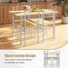 Giantex Modern 5 Piece Dining Table Set for 4 Chairs Wood Metal Kitchen Breakfast Furniture (Beech Wood)(Natural)