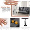 Giantex Modern Convertible Futon Sofa Bed, Linen Upholstered Futon Sofa Sleeper w/Metal Leg, Removable Armrests, 2 Cup Holders, Backrest Adjustable, Folding Futon Sofa Bed for Apartment (Dark Gray)