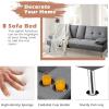 Giantex Modern Convertible Futon Sofa Bed, Linen Upholstered Sofa Sleeper w/Metal Leg, Removable Armrests, 2 Cup Holders, Backrest Adjustable, Folding Sofa Bed for Apartment (Light Gray)